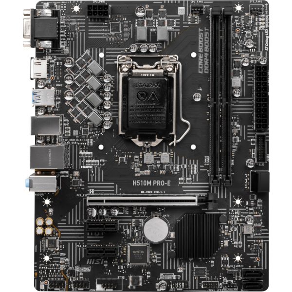 MSI H510M PRO-E LGA1200P11 DDR4 Ses+GLan HDMI DP VGA USB3.2 mATX - Görsel 2