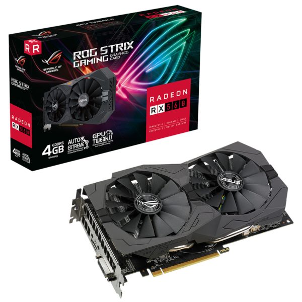 Asus 4GB ROG-STRIX-RX560-4G-V2-GAMING (128Bit) GDDR5 DVI/HDMI