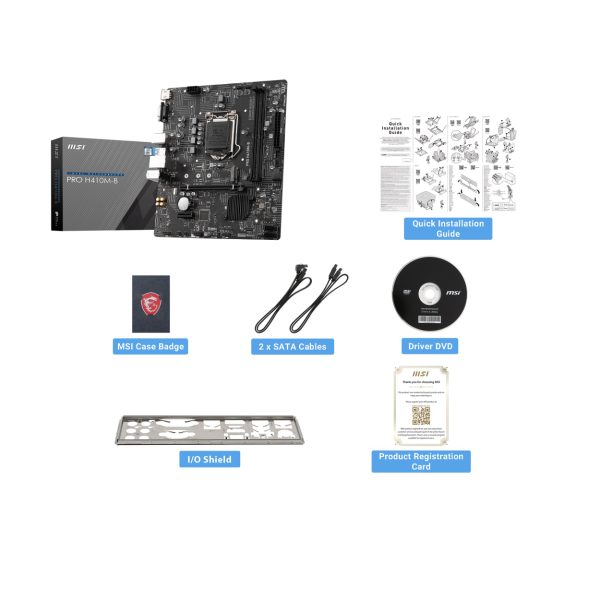 MSI PRO H410M-B LGA1200P DDR4 Ses+GLan HDMI M2 VGA USB3.2 mATX - Görsel 5