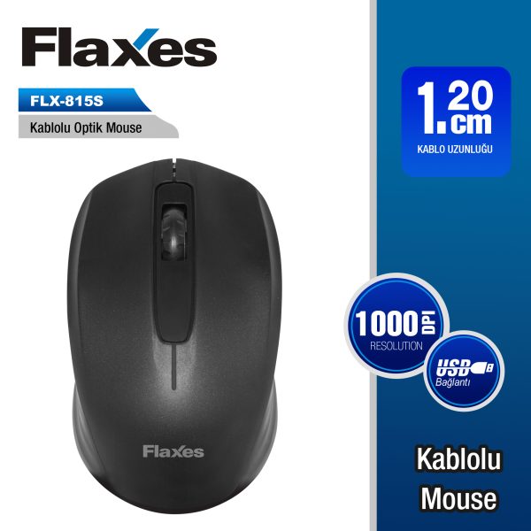 FLAXES FLX-815S KABLOLU OPTIK MOUSE SIYAH