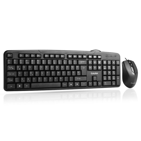 DARK KM1040F USB KABLOLU F KLAVYE MOUSE SET SIYAH