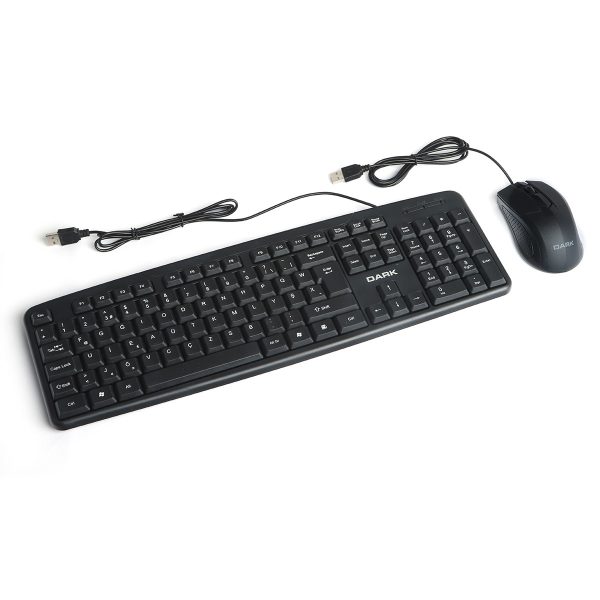 DARK KM1040F USB KABLOLU F KLAVYE MOUSE SET SIYAH - Görsel 3