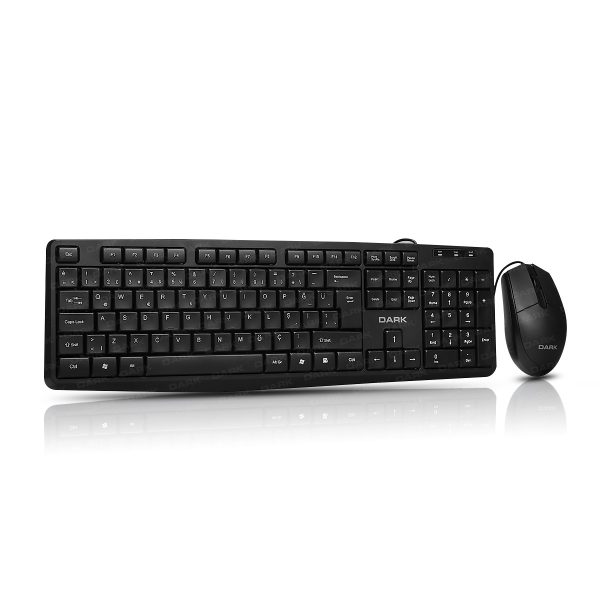 DARK KM1050 USB KABLOLU Q KLAVYE MOUSE SET SIYAH