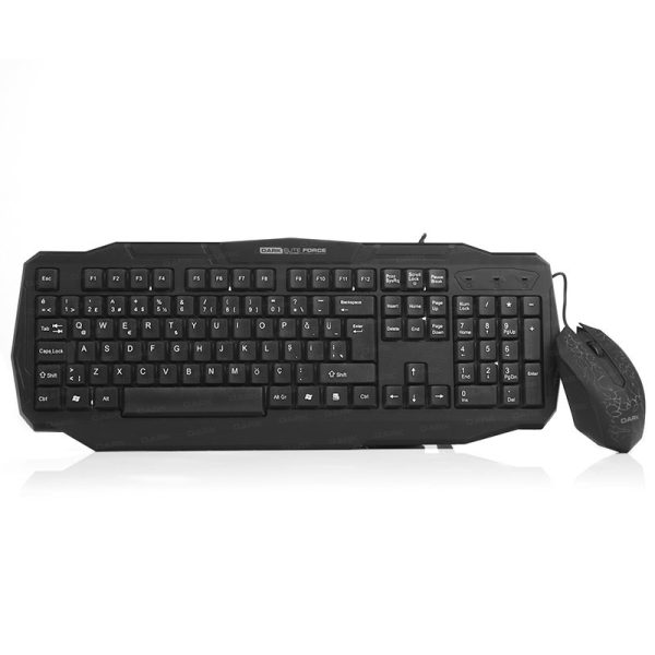 DARK ELITE FORCE GKM1000 GAMING USB KABLOLU Q KLAVYE MOUSE SET SIYAH - Görsel 3