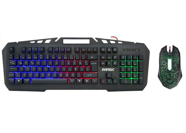 EVEREST KMX-99 GAMING USB KABLOLU Q KLAVYE MOUSE SET SIYAH - Görsel 2