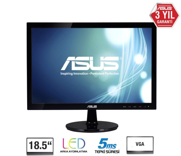 ASUS 18.5" VS197DE 1368x768 5MS 60Hz VGA SIYAH +VESA